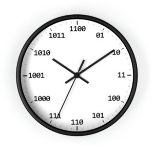 Gift For Computer Guy Binary Time Modern Digital Wall Clock with Binary Numbers