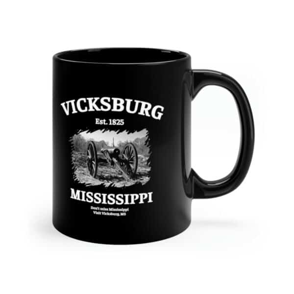 Remembrance of Vicksburg MS Battle Cannon Black Coffee Mug