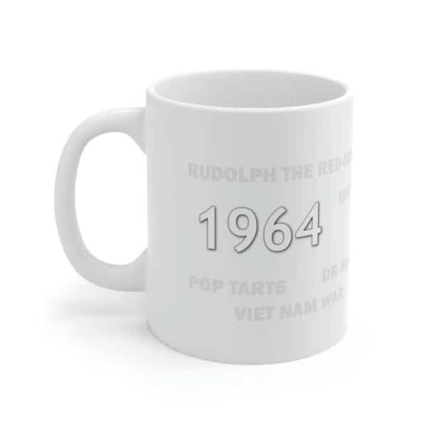 1964 Fathers Day Gift Vintage Year White Coffee Mug Gift for Dad Celebrating the Historic Events and Products of the Time