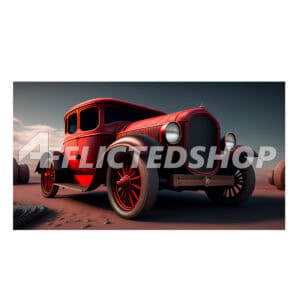 Vintage 1920s Old Red car in Desert - Digital Download Image